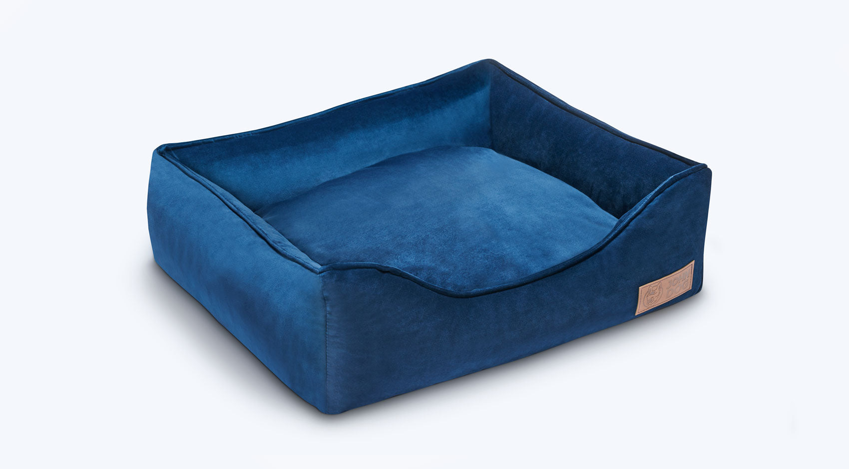 Legowisko dla Dobermana Kanapa John Dog Granatowa 100x80 cm – Premium Welur z Podwyższonymi Bokami