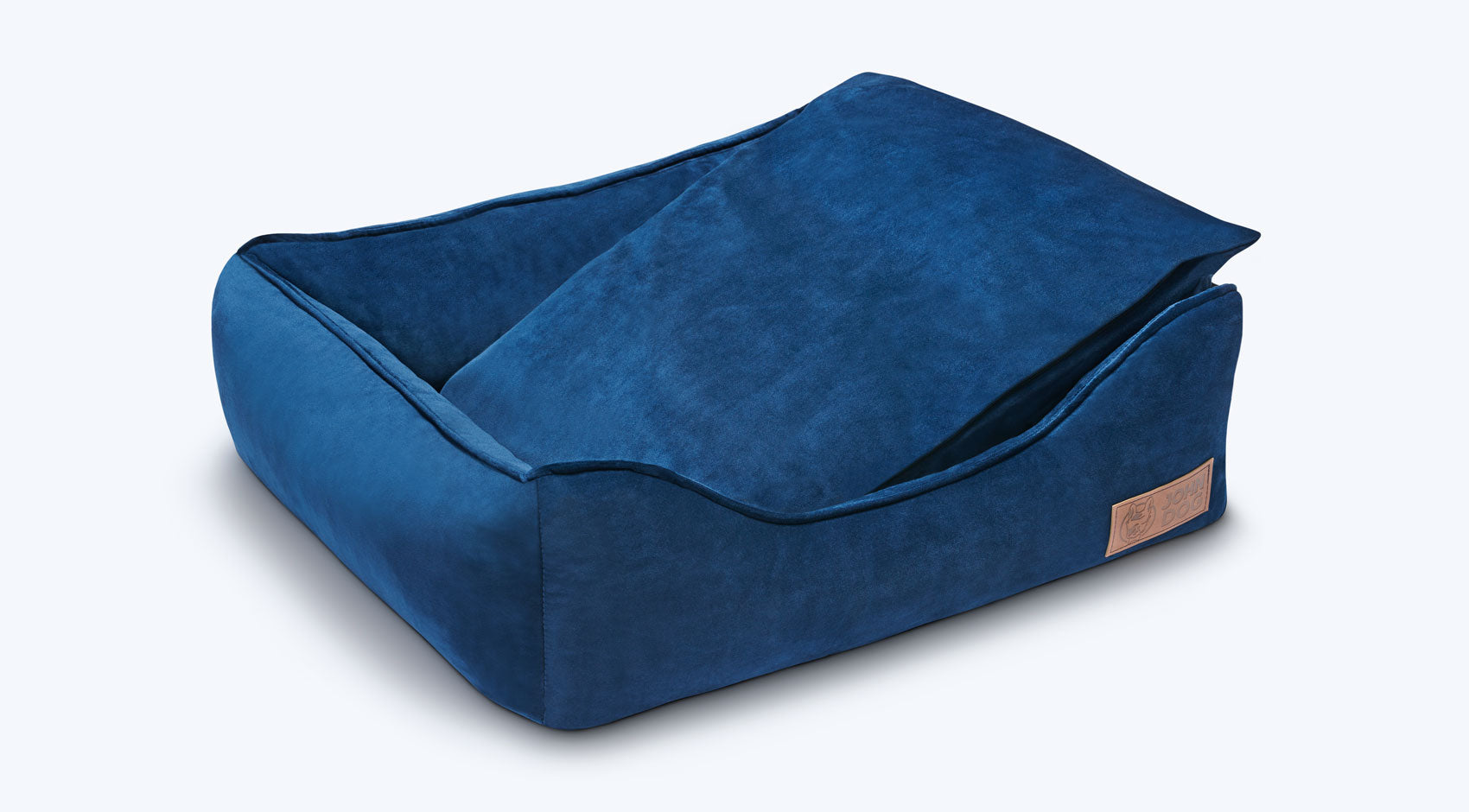 Legowisko dla Dobermana Kanapa John Dog Granatowa 100x80 cm – Premium Welur z Podwyższonymi Bokami