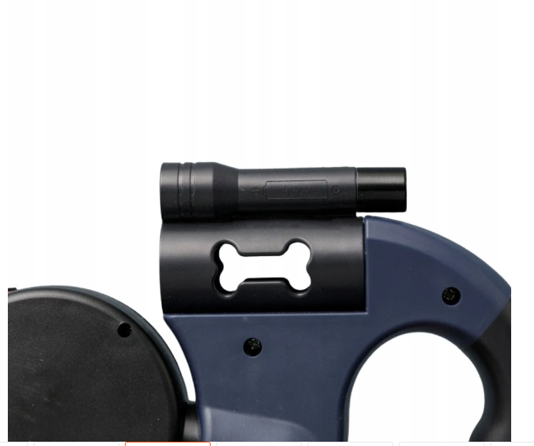 Smycz Podwójna Automatyczna dla Dobermanów 3m z Latarką – Odblaskową Taśma Zielona i Pomarańczowa