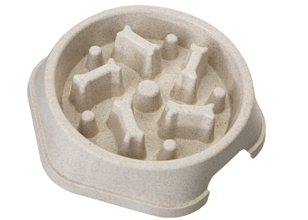 Ekologiczna Miska Spowalniająca Jedzenie dla Dobermana ze Słomy Pszenicznej 450 ml - Beżowa | SklepDoberman.pl