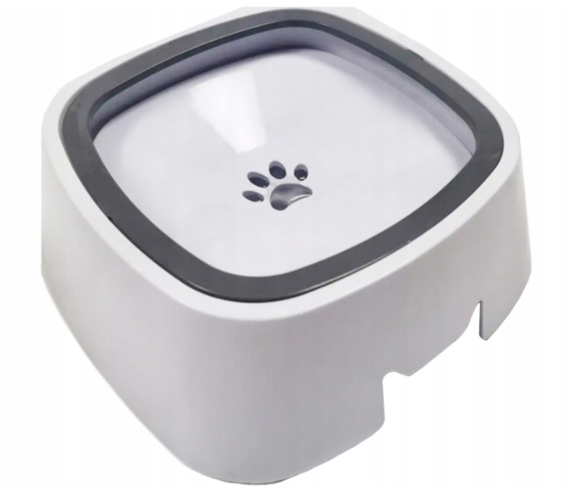 Niechlapąca Miska na Wodę dla Dobermana 1,5L z Pływającym Dyskiem - Biała Duża | SklepDoberman.pl