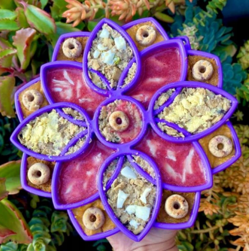 Miska Spowalniająca Jedzenie dla Dobermana SodaPup Mandala Fioletowa 20 cm z Matą do Lizania | SklepDoberman.pl